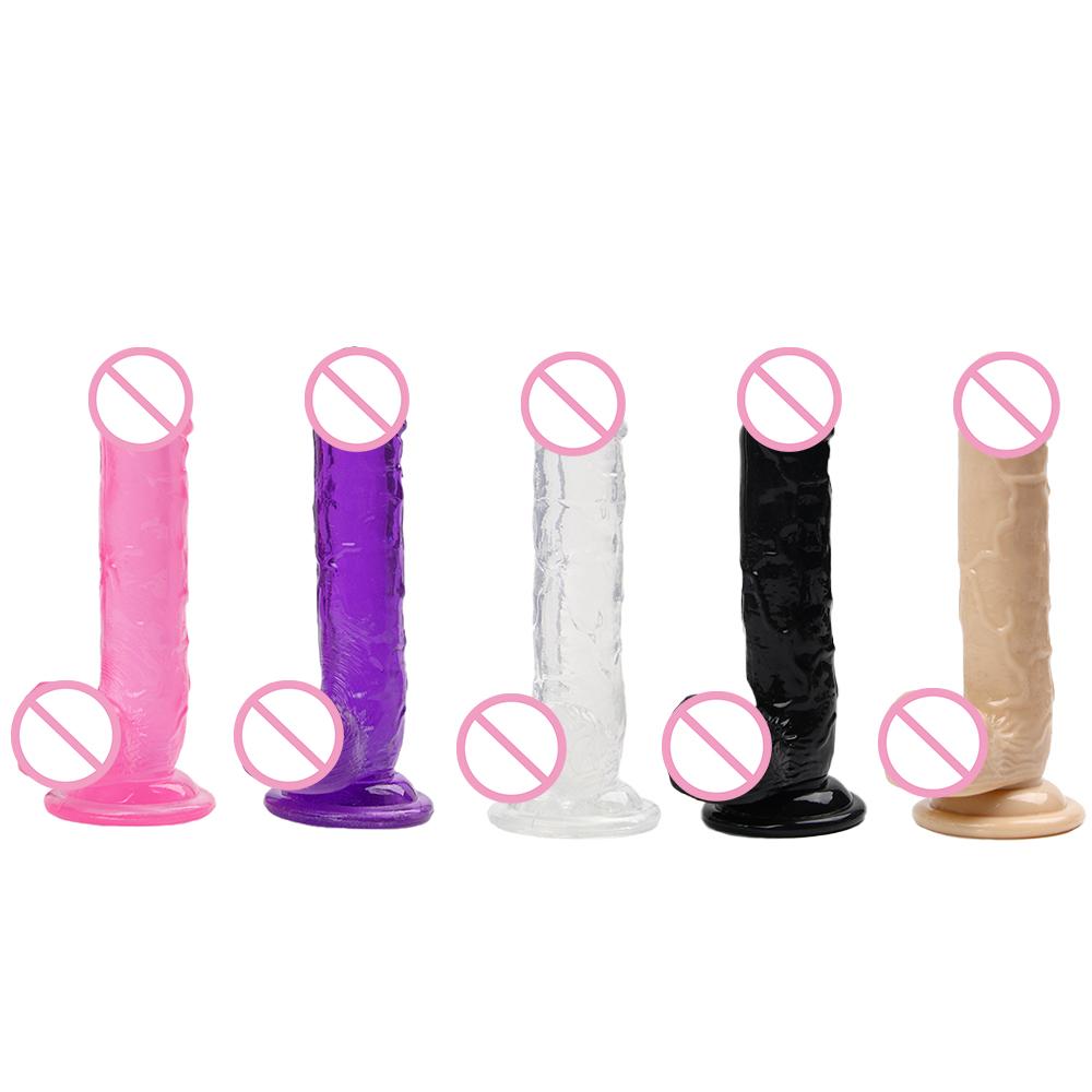 Simulation Cock Penis Dildo Sucker Huge Realistic Crystal Dildos 18 Sex Toys For Women