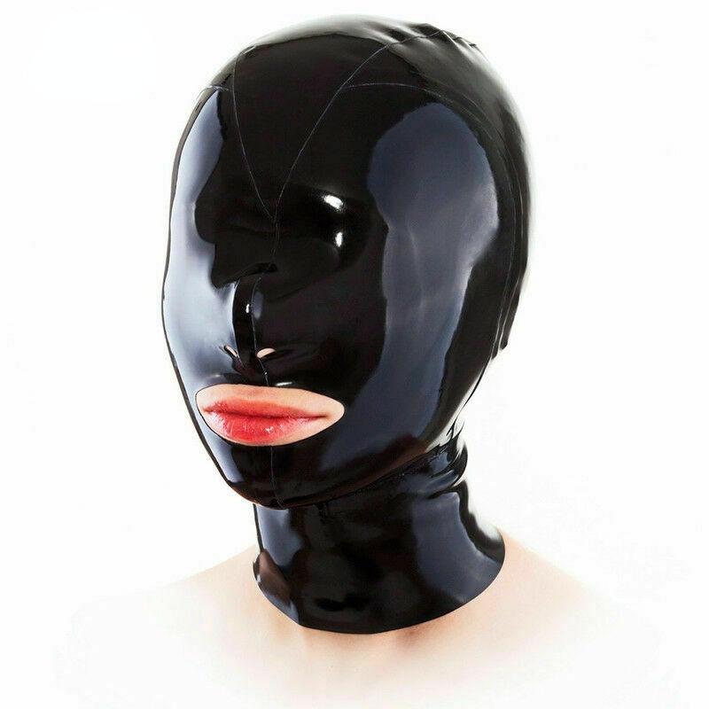 Handmade Rubber Hood Open Mouth With Back Zipper Sm Bondage Headgear
