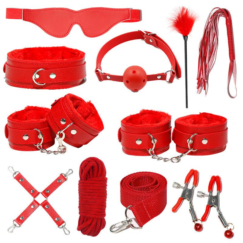 10 Pcs Restraint Sm Sex Tools Kit Bdsm Bondage Set For Couple