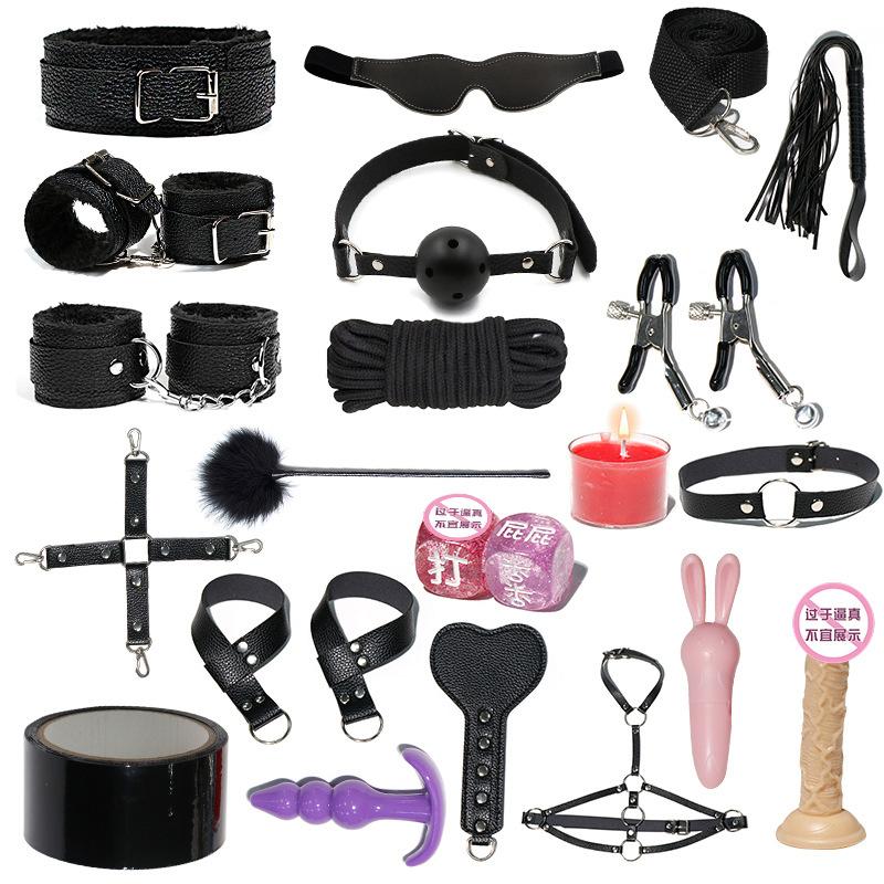 20 Pcs Bdsm Bondage Set Anal Toys Rabbit Vibrator And Dildo 18 Sex Toys