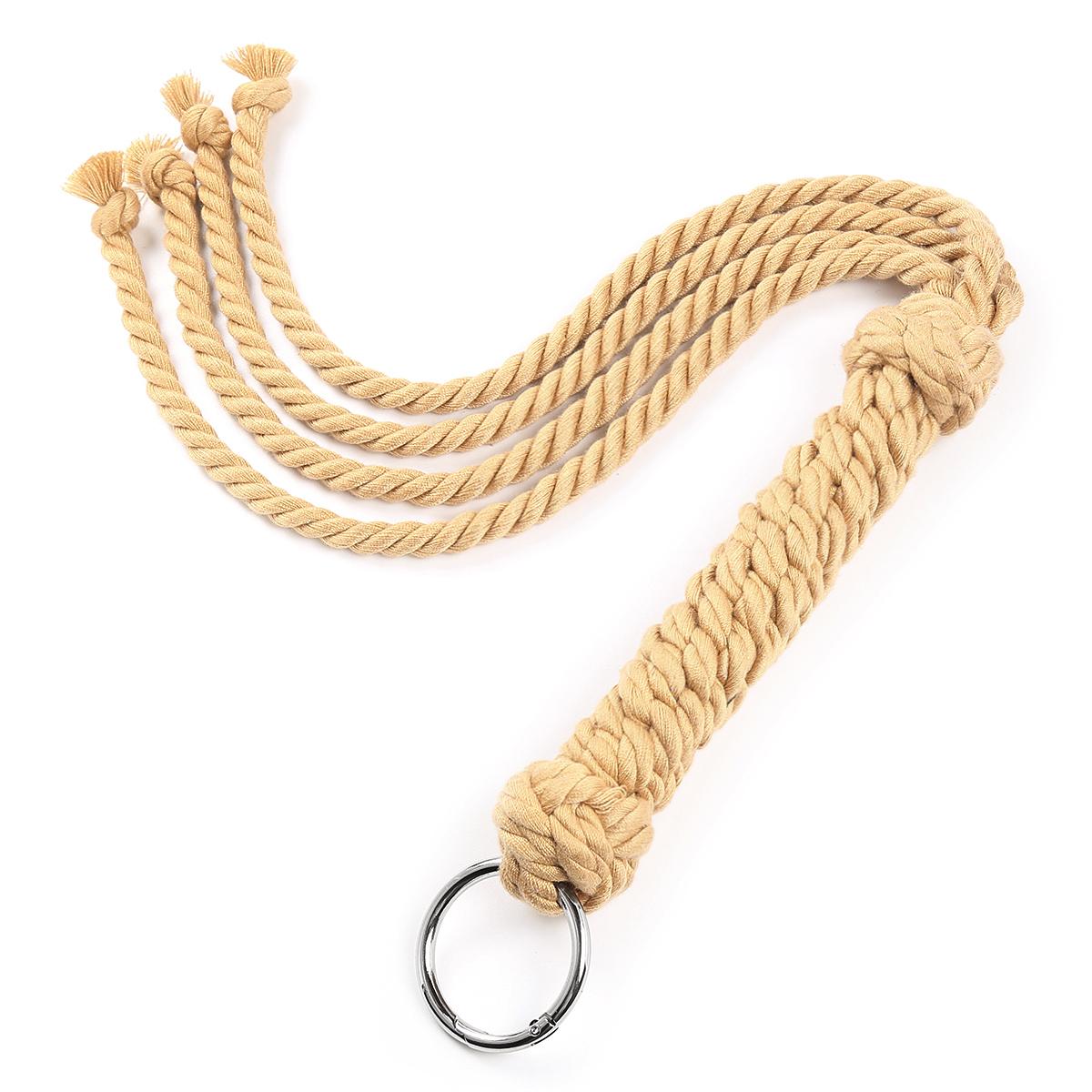 Natural Color Hemp Cotton Rope Flogger Bondage Slave Spanking Whip