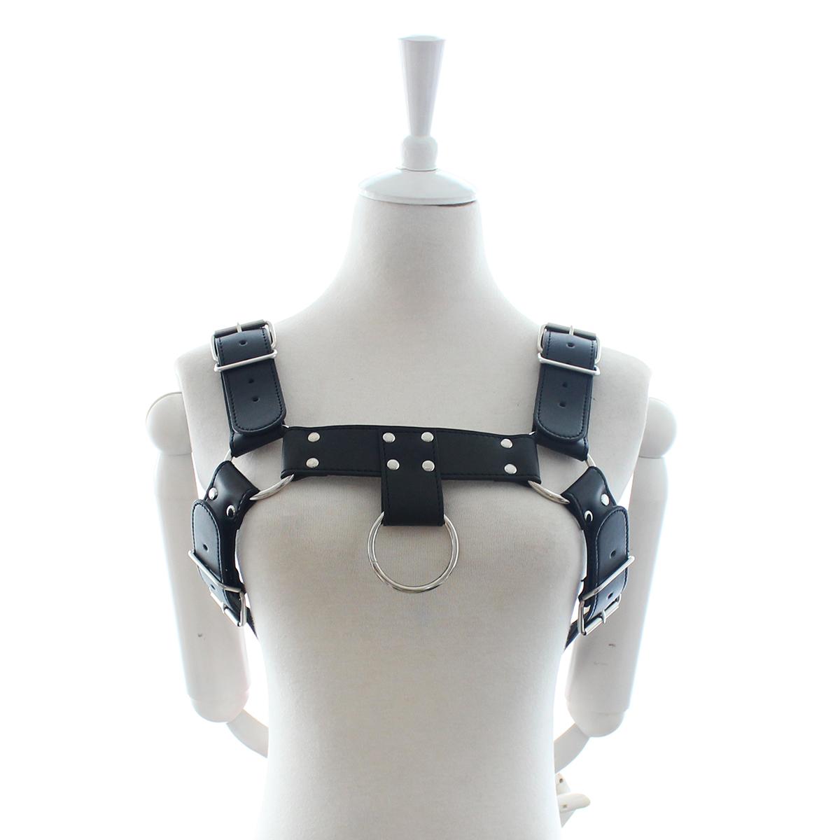 Men&#39;s Black Adjustable Punk Chest Belt Sexy Bdsm Bondage Body Harness Leather Clothes For Enhanced Sexual Experience