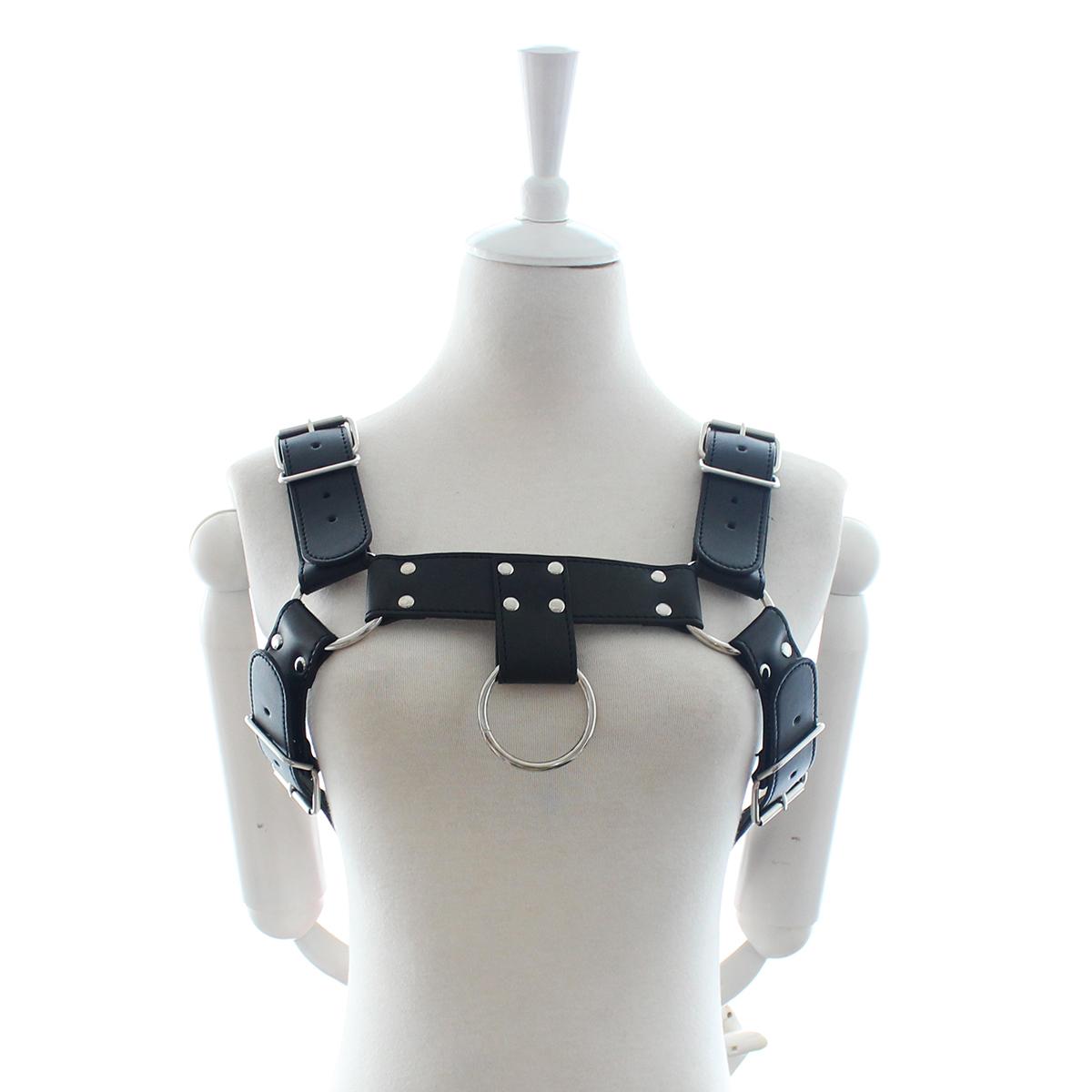 Men's Black Adjustable Punk Chest Belt Sexy Bdsm Bondage Body Harness Leather Clothes For Enhanced Sexual Experience