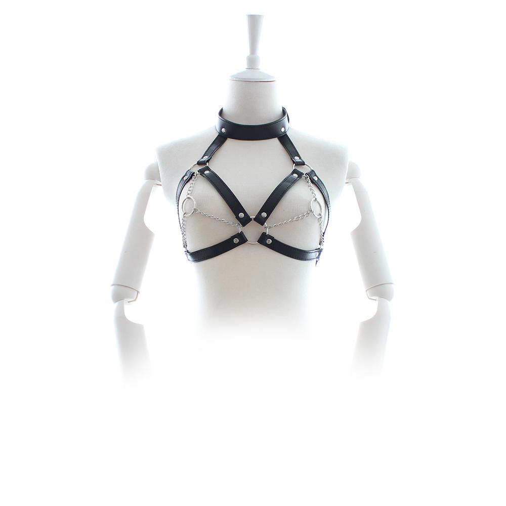 Sexy Harness Neck Collar Open Breast Bondage Erotic Body Harness Restraint