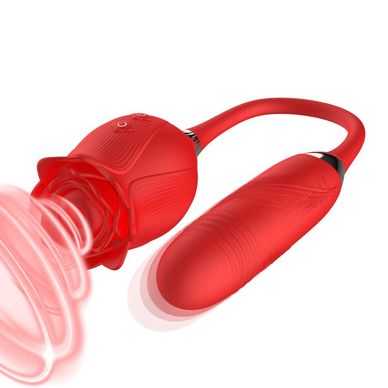 2022 New Rose With Dildo Sex Toy Sucking Vibrator For Women