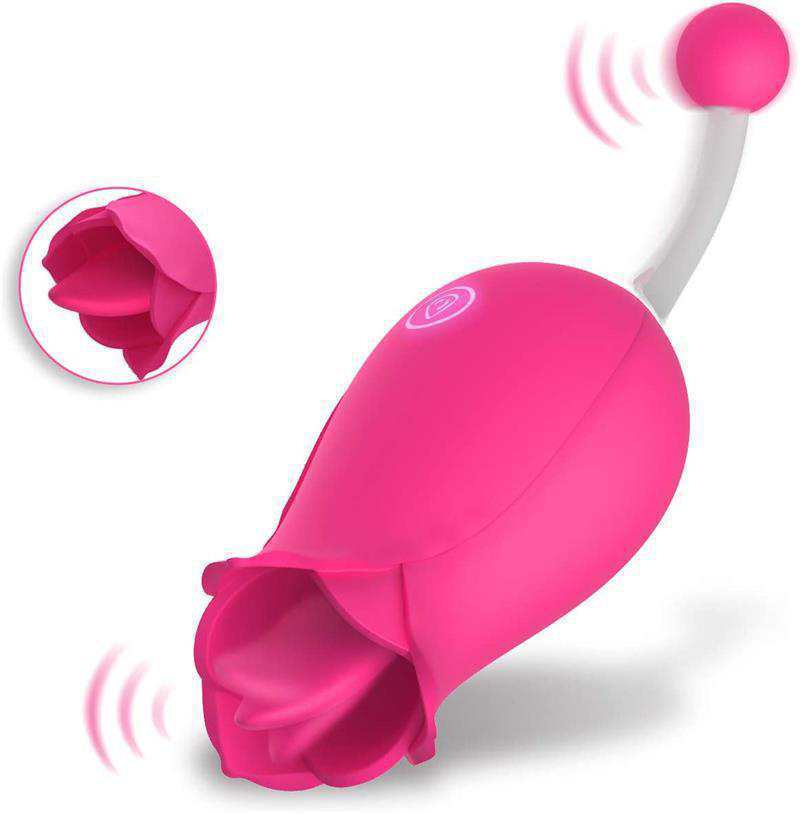 2023 New Rose Vibrator Licking Tongue G-spot Clit Stimulator Female Sex Toy For Women