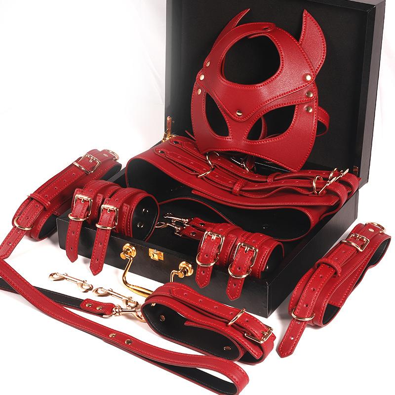  Hot Sale Sex Sm Bondage Set Leather Slave Restraint Kit Adult Sex Toys Bondage Gear For Couples Bdsm