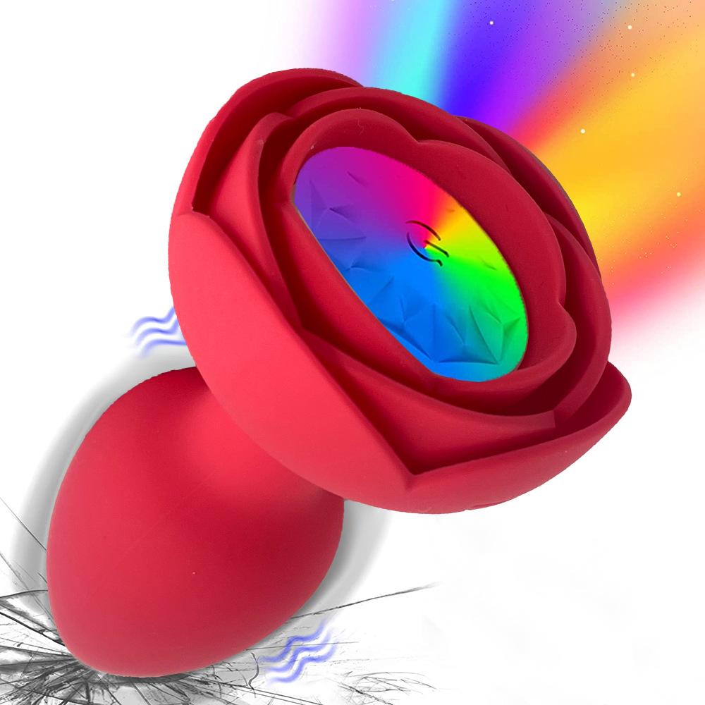 2023 Remote Control Vibrating Butt Plug Colorful Light Anal Massager Rose Anal Plugs Toy Masturbation Sex Toy For Men Women