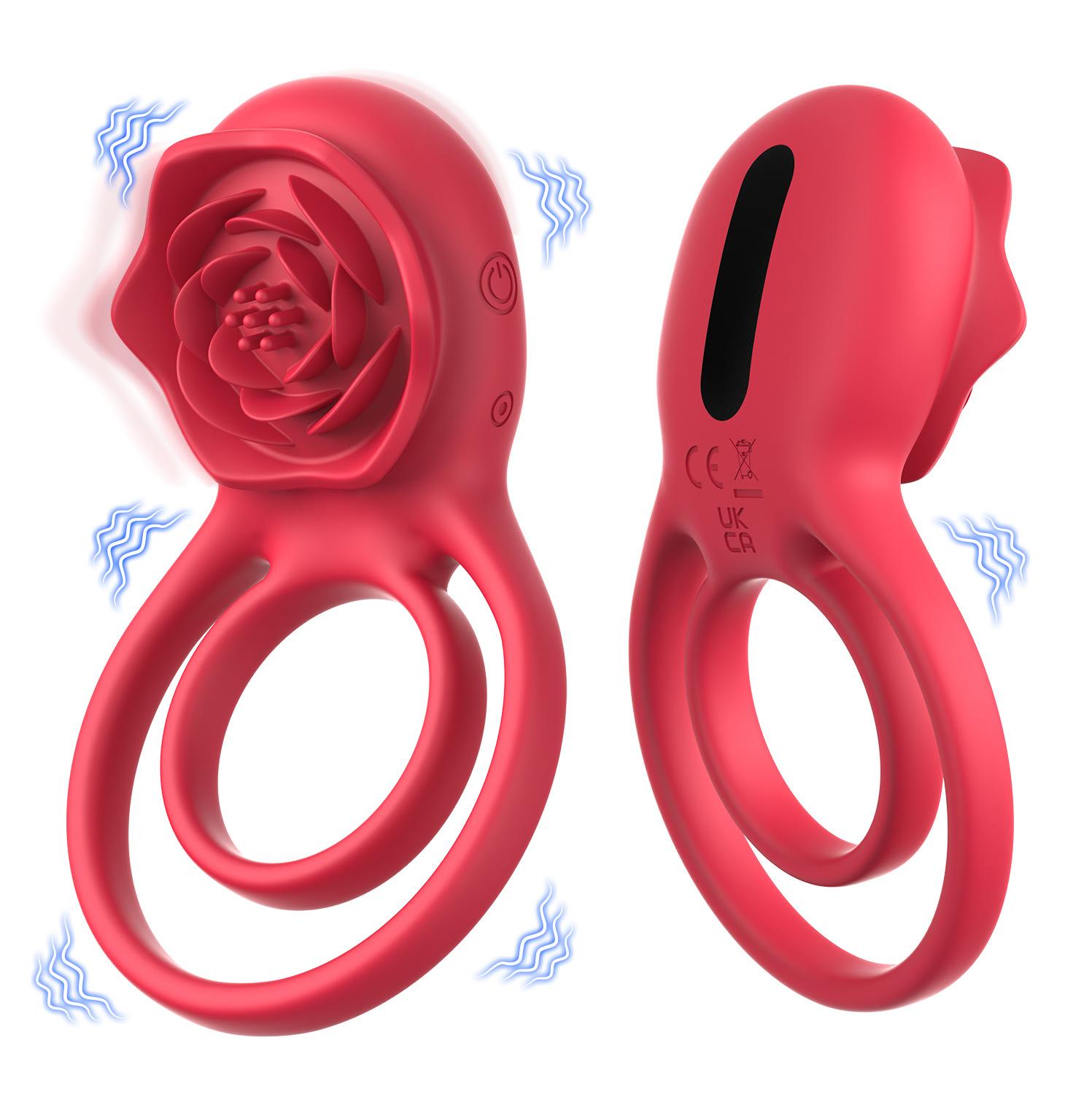  Automatic Rose Vibrating Penis Ring Serection Support Pleasure Enhance Cock Ring Vibrator For Penis