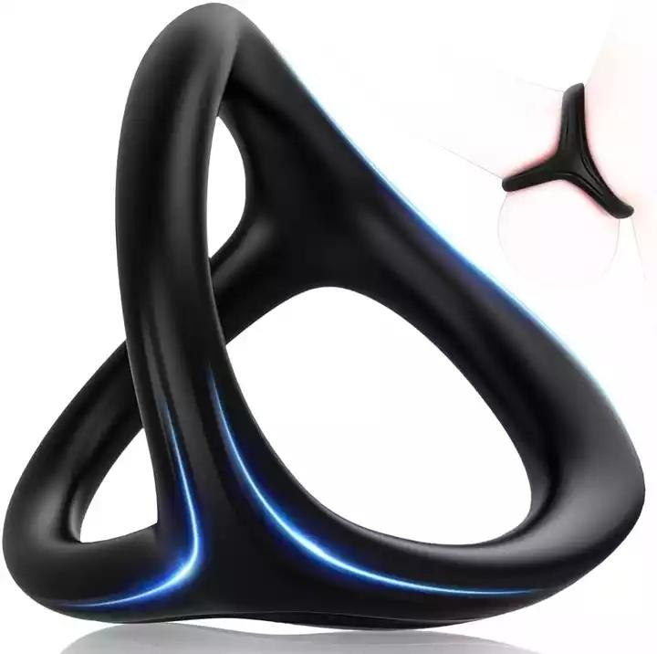 2022 New Male Sex Toy 3 In 1cock Ring Ultra Soft Stretchy Cock-ring Silicone Penis Ring For Men