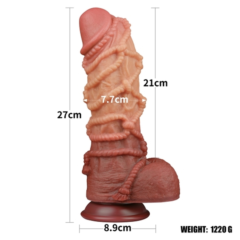 10.5'' / 27cm Double layer silicone hemp rope dildo