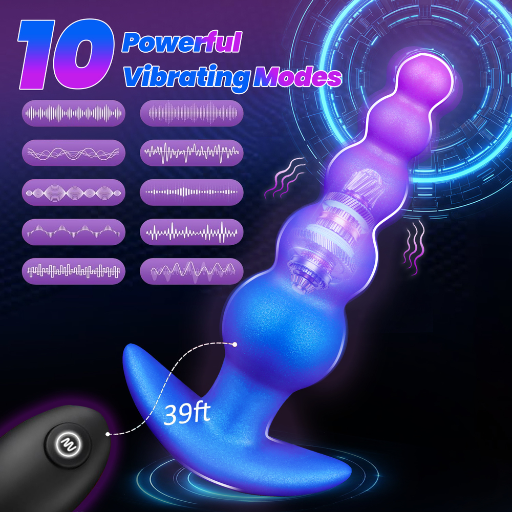10 Modes Vibration 8.07 inch Wireless Heating Vibration Anal Beads