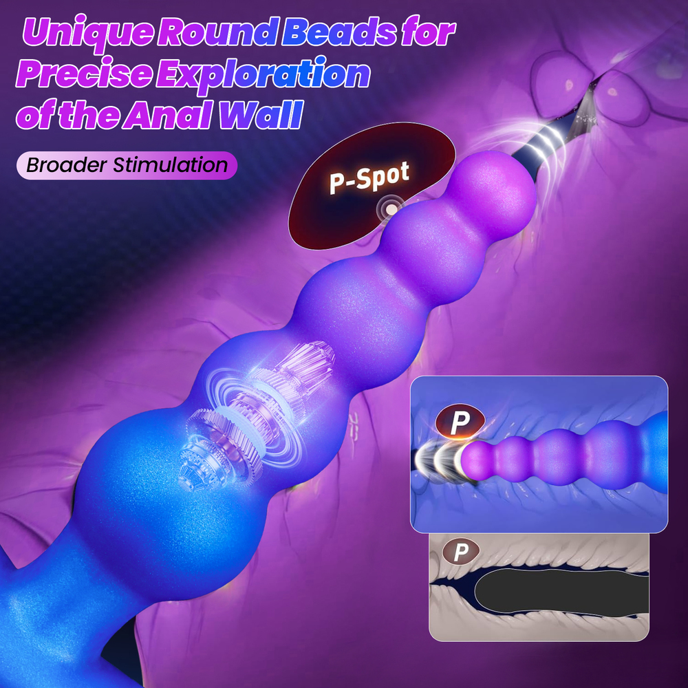 10 Modes Vibration 8.07 inch Wireless Heating Vibration Anal Beads