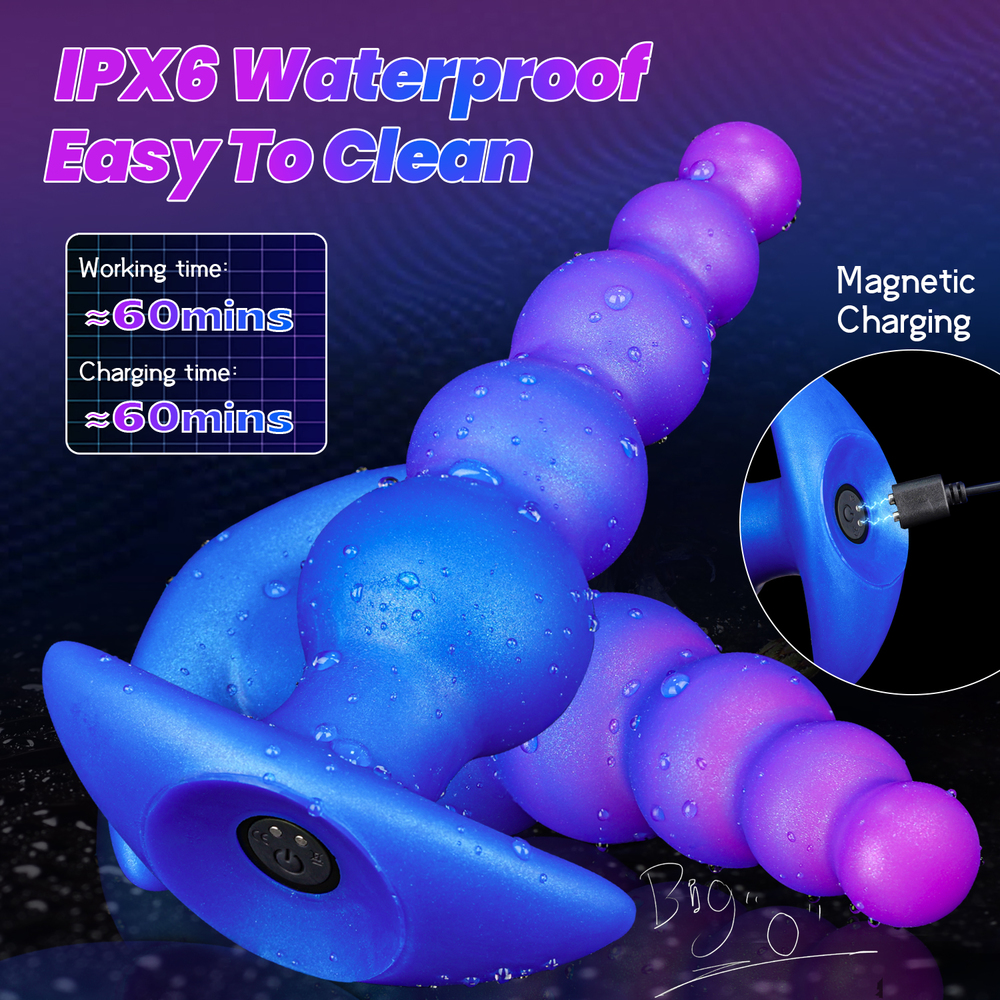 10 Modes Vibration 8.07 inch Wireless Heating Vibration Anal Beads