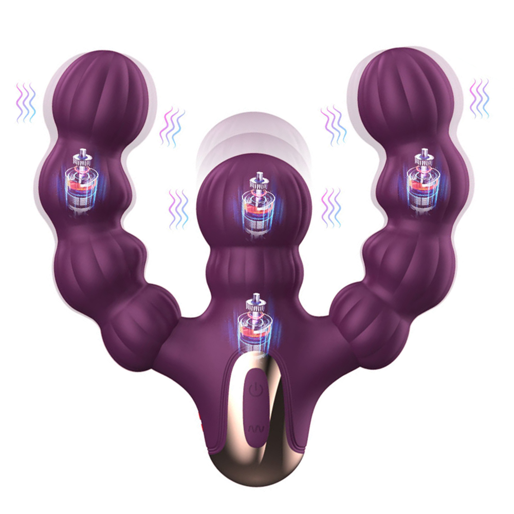 Pull Bead Stick Two-end Anal Vibrating Massage