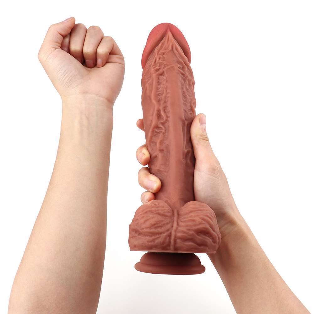 10 inch mushroom head dildo Double layer liquid silicone