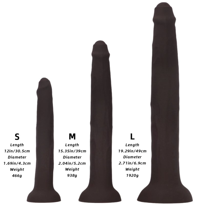Liquid silicone egg-free extra-large and extra-long anal plug