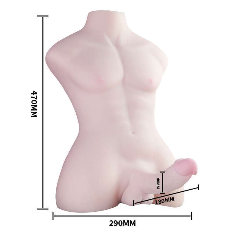 Male 3D Torso Half Body With Big Dildo