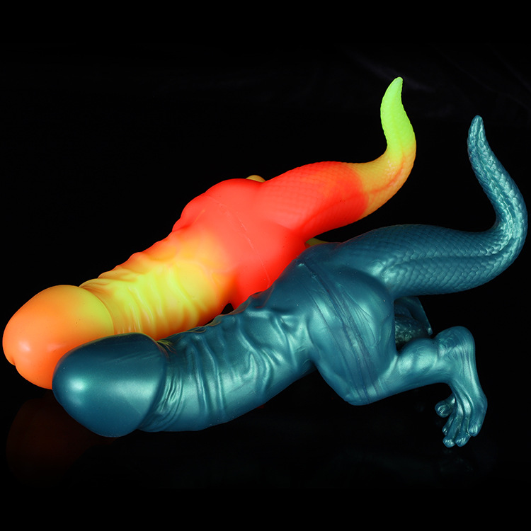 Dinosaur Silicone Dildo - Colorful