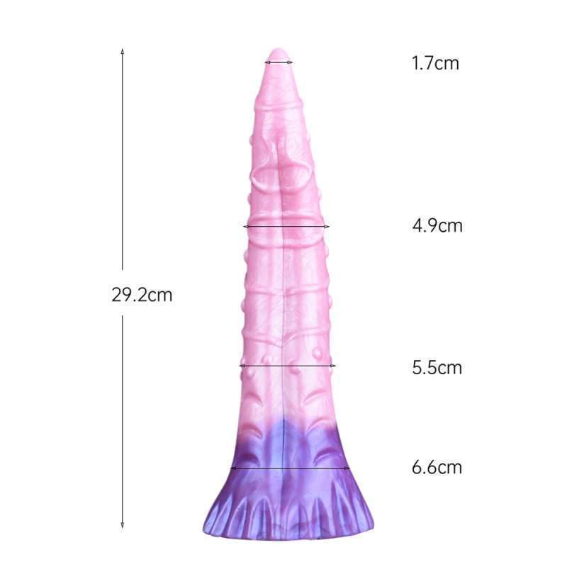 Large Fantasy Silicone Beaded Tongue Dildo