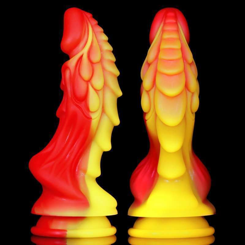 Unicorn Lifelike Silicone Dildo - Fire