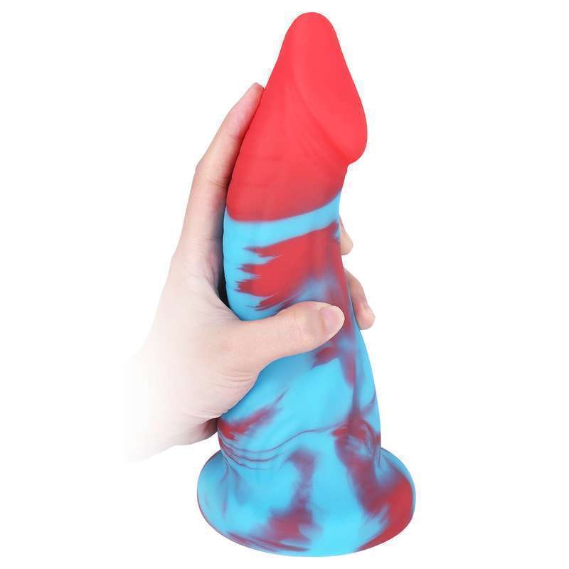 Blue And Red Realistic Dick - 22cm/8.6"