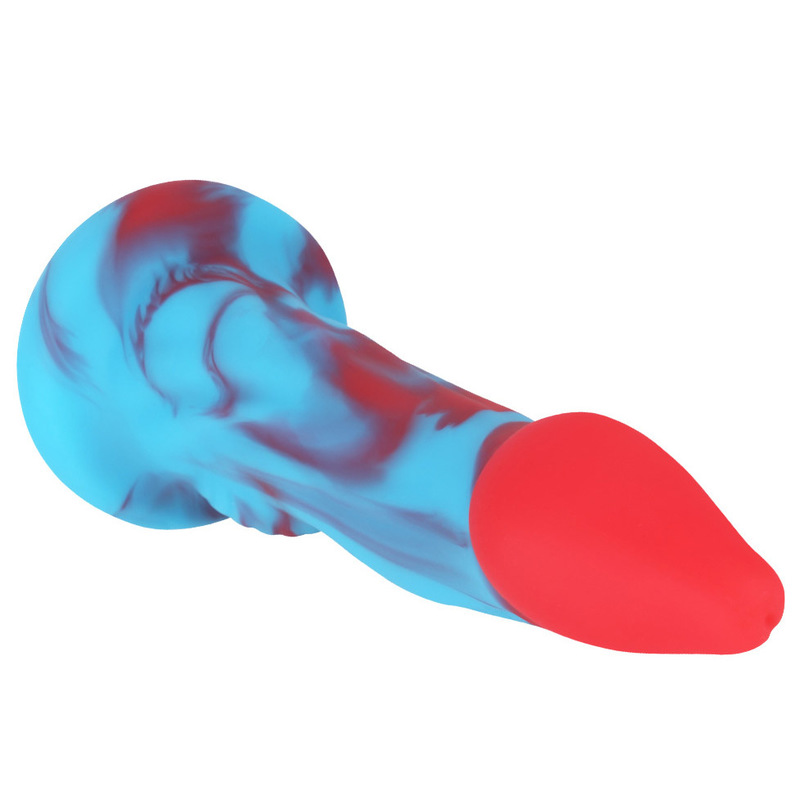 Blue And Red Realistic Dick - 22cm/8.6"