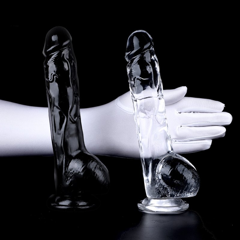 Clear Realistic Dildo with Balls 9.2 Inch