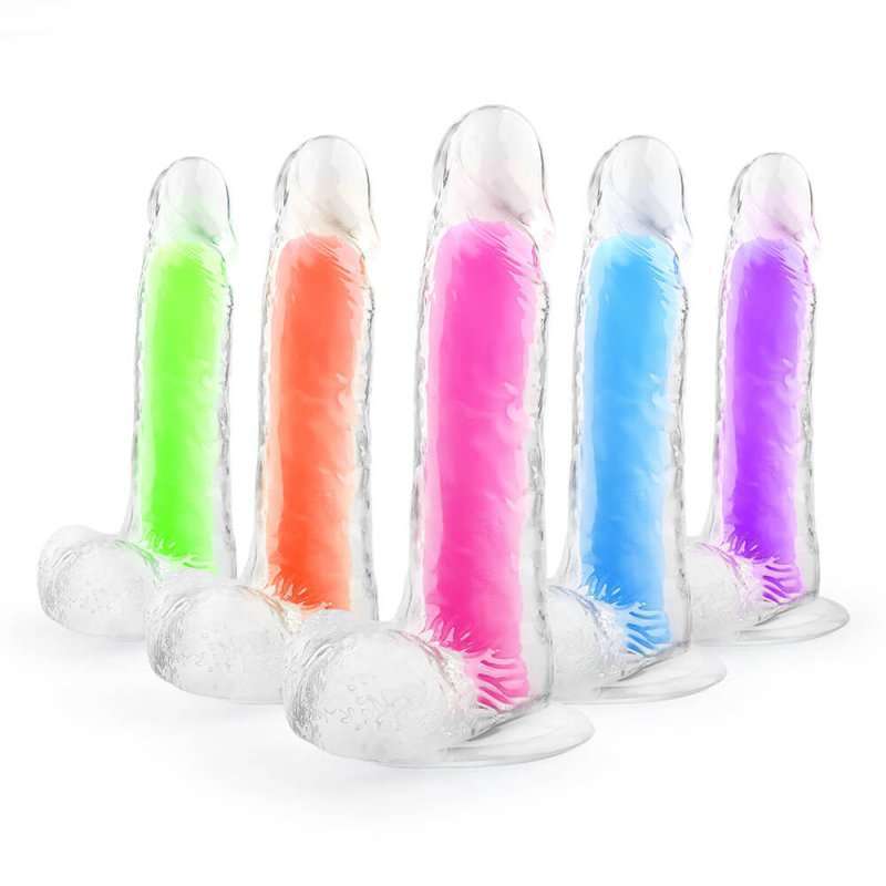 Glow Jelly Dildo With Mutiple Colors