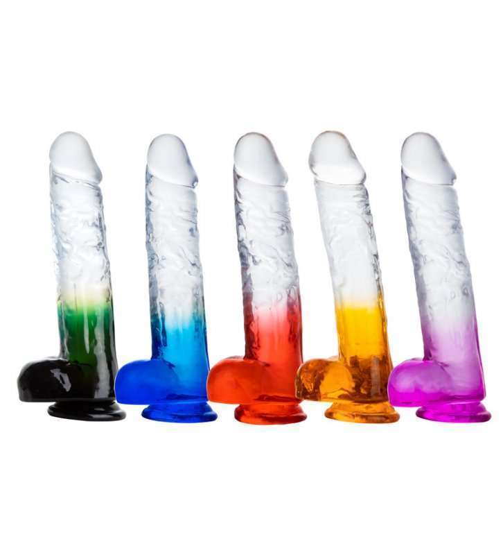 Double Color Jelly Dildo With Ball