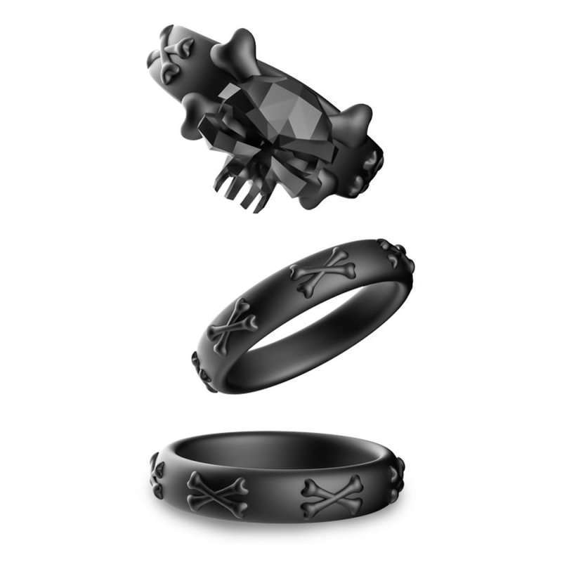 Skeleton 3 Cock ring Set