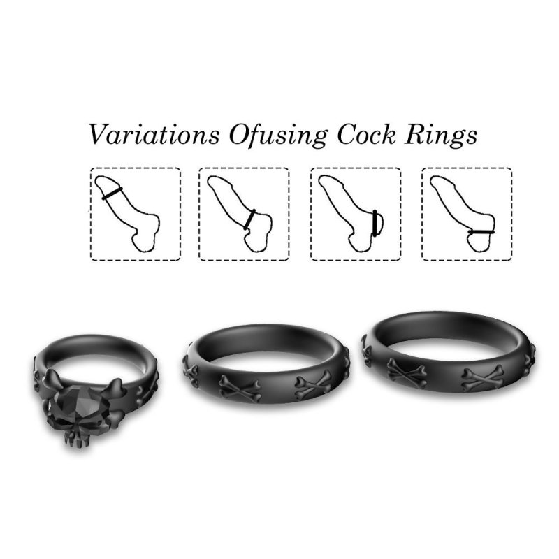 Skeleton 3 Cock ring Set