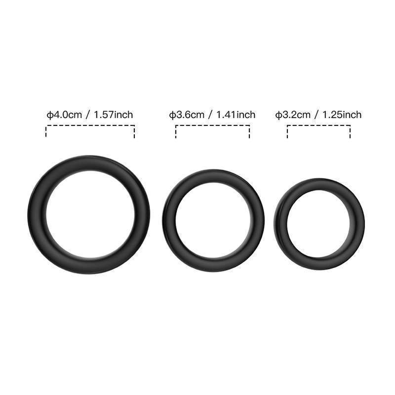 Triple Silicone Cock Ring Set