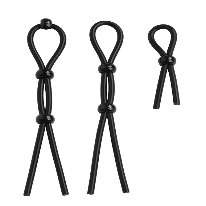 Black Adjustable Penis Tie Ring