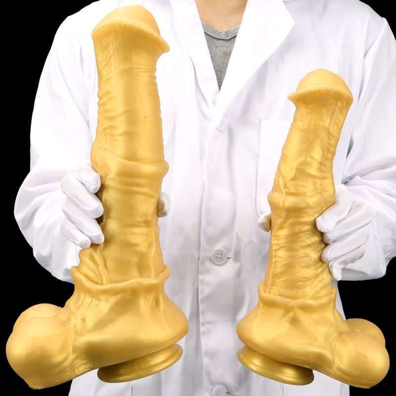 Big Golden Thick Horse Penis Dildo