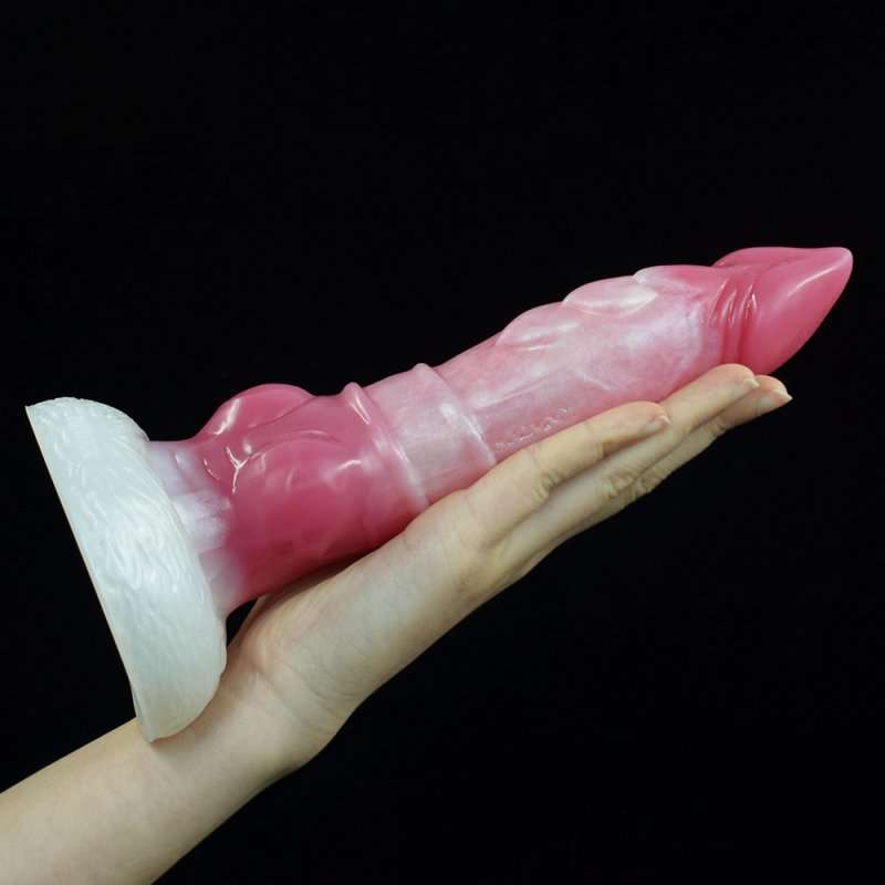 White Base Peach Silica Gel Dildo - 11