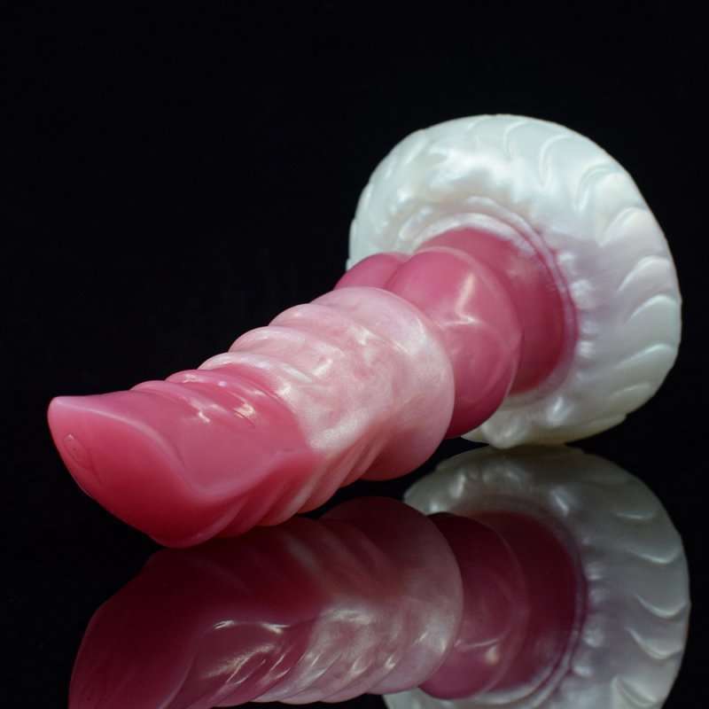 White Base Peach Silica Gel Dildo - 10