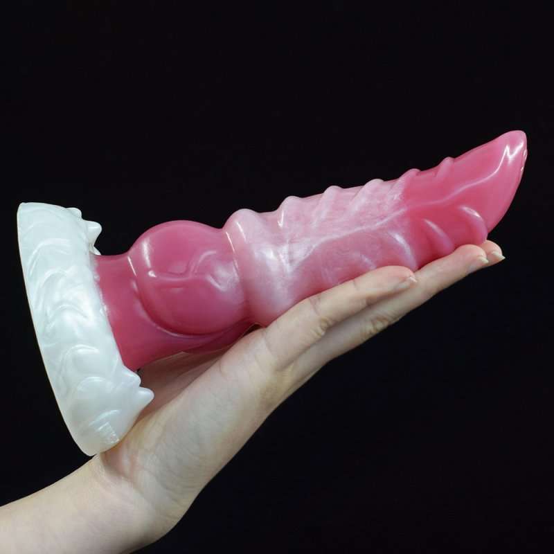 White Base Peach Silica Gel Dildo - 10