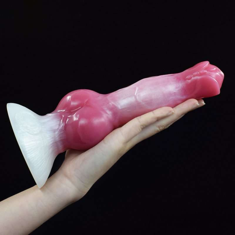 White Base Peach Silica Gel Dildo - 08