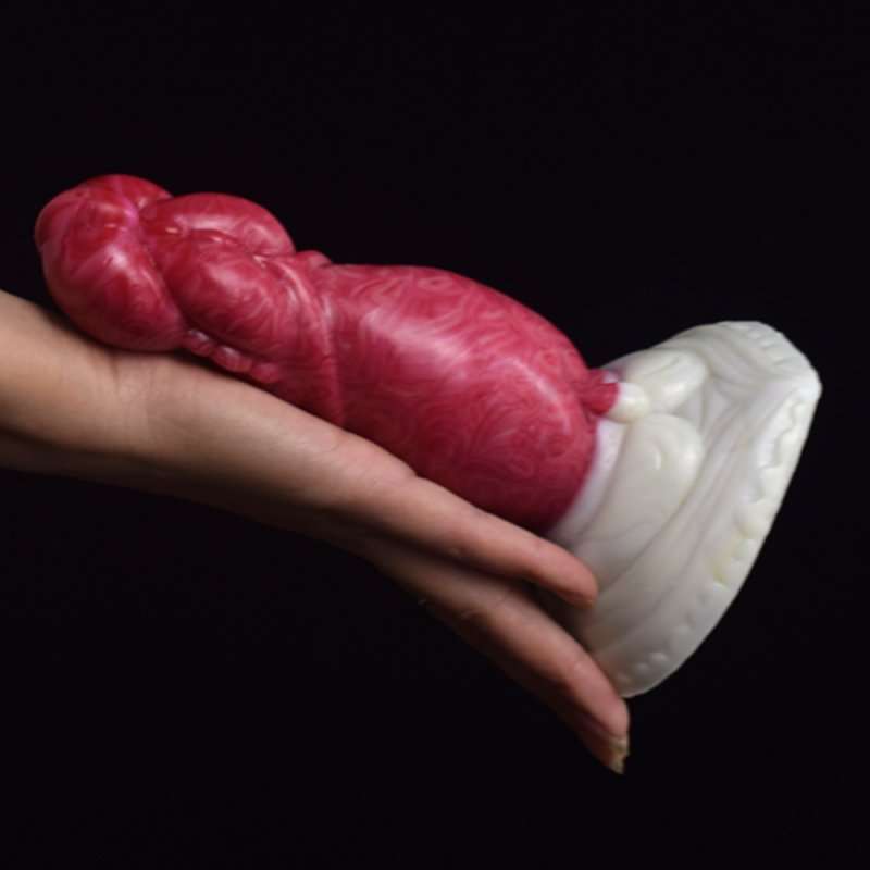 White Base Hellfire Silica Gel Dildo - 05