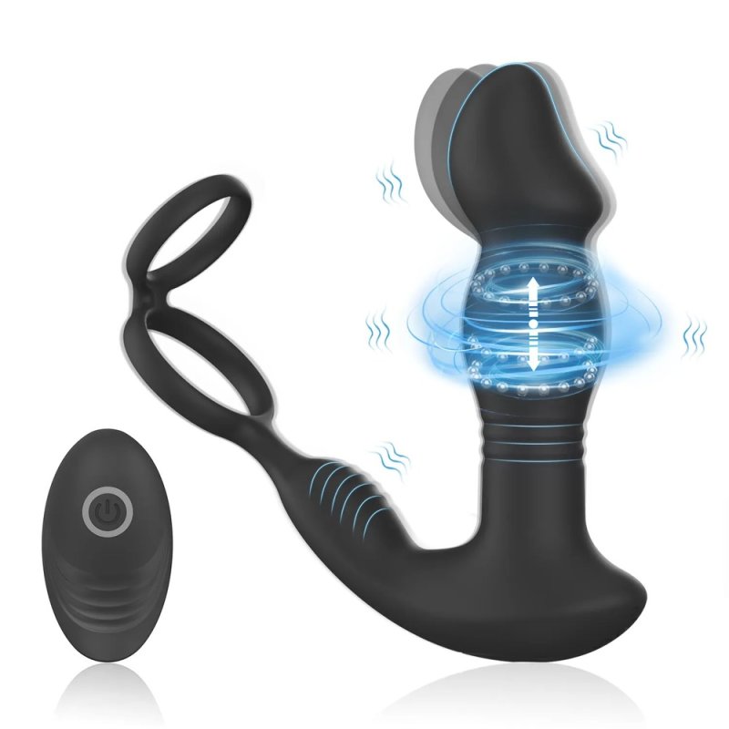 Remote control prostate massager steel ball sliding