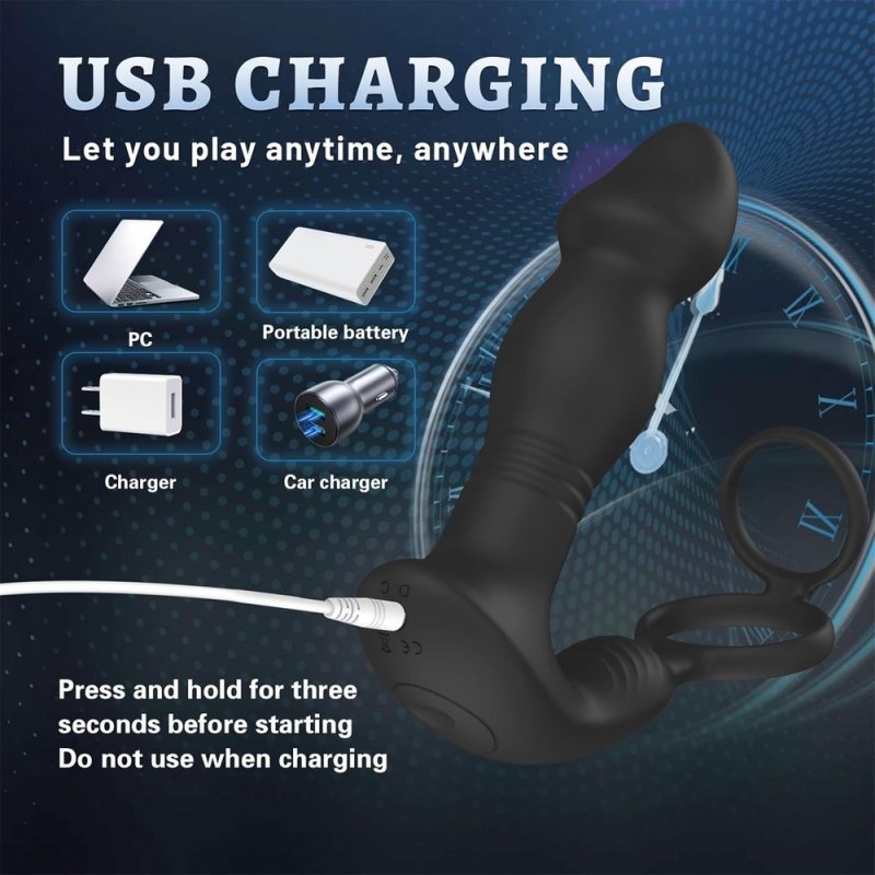 Remote control prostate massager steel ball sliding