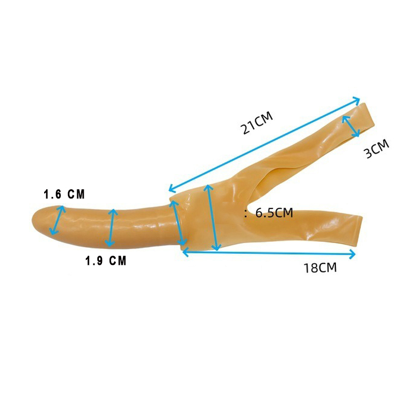 Head mounted latex dildo