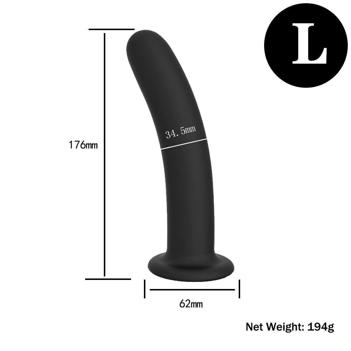 Silicone extended anal plug wiht suction cup