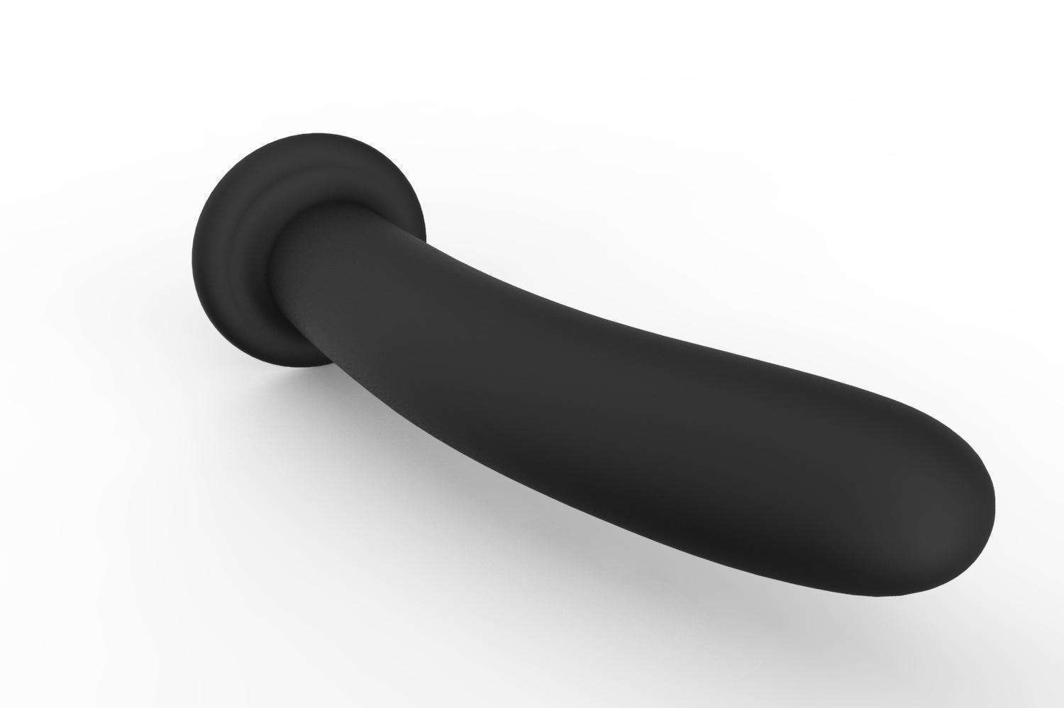 Silicone extended anal plug wiht suction cup