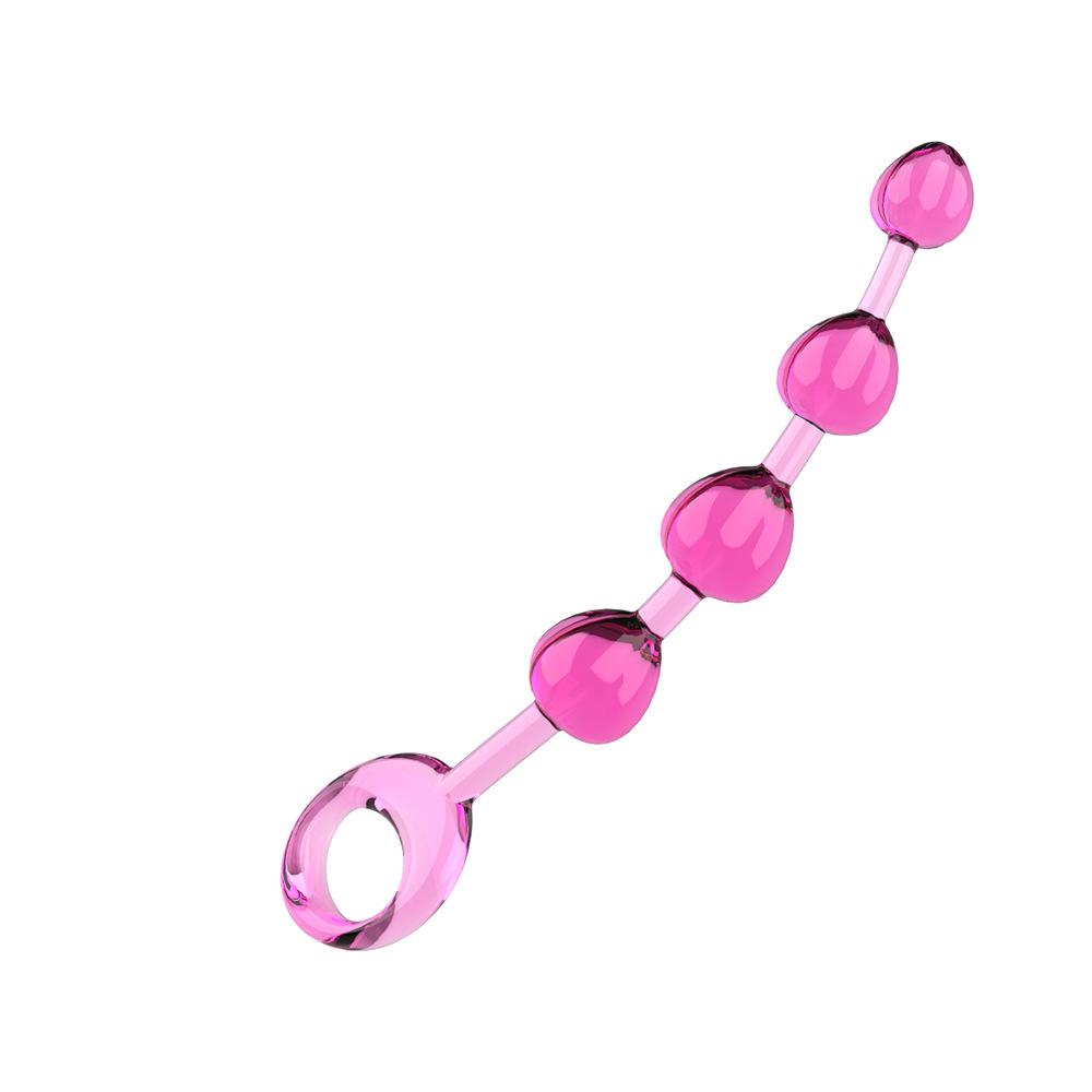 Orissi transparent crystal four bead pull bead anal plug