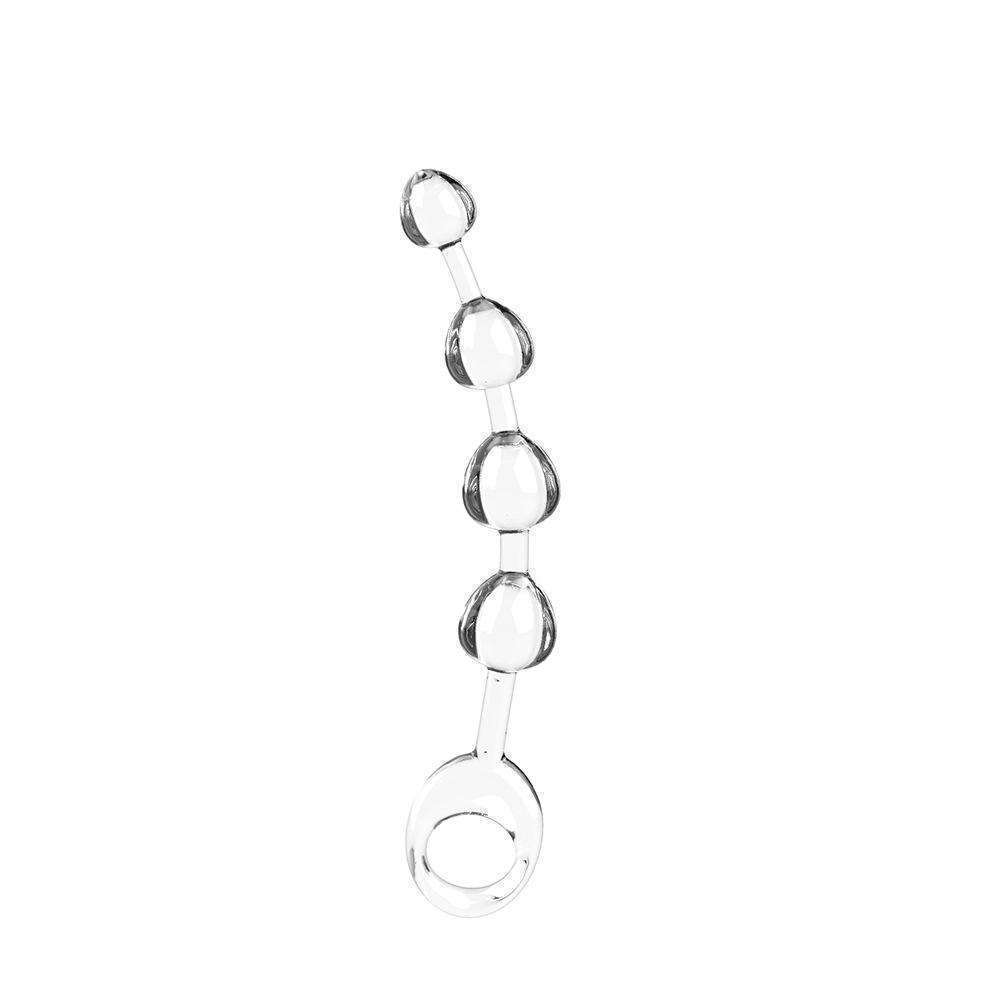 Orissi transparent crystal four bead pull bead anal plug