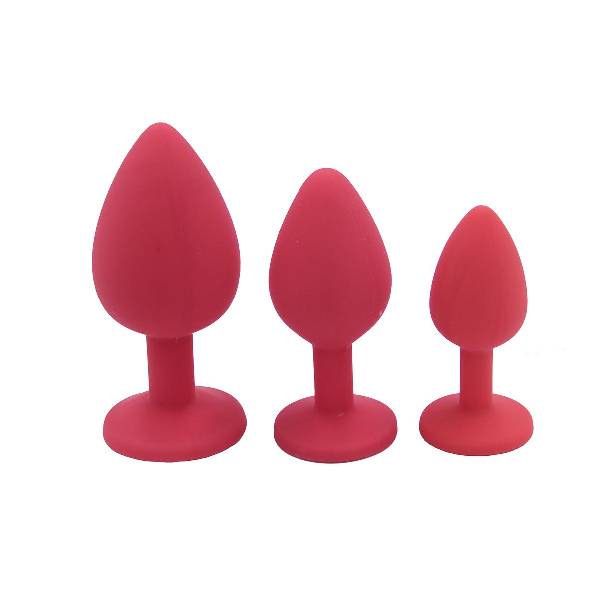 Orissi, large, medium and small, color silicone anal plug( 3 piece set)