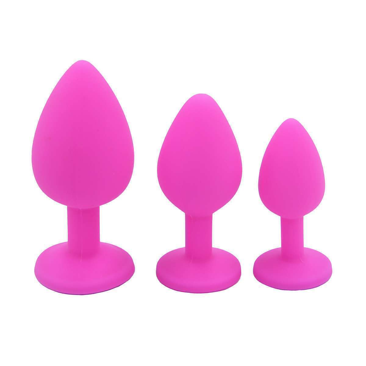 Orissi, large, medium and small, color silicone anal plug( 3 piece set)