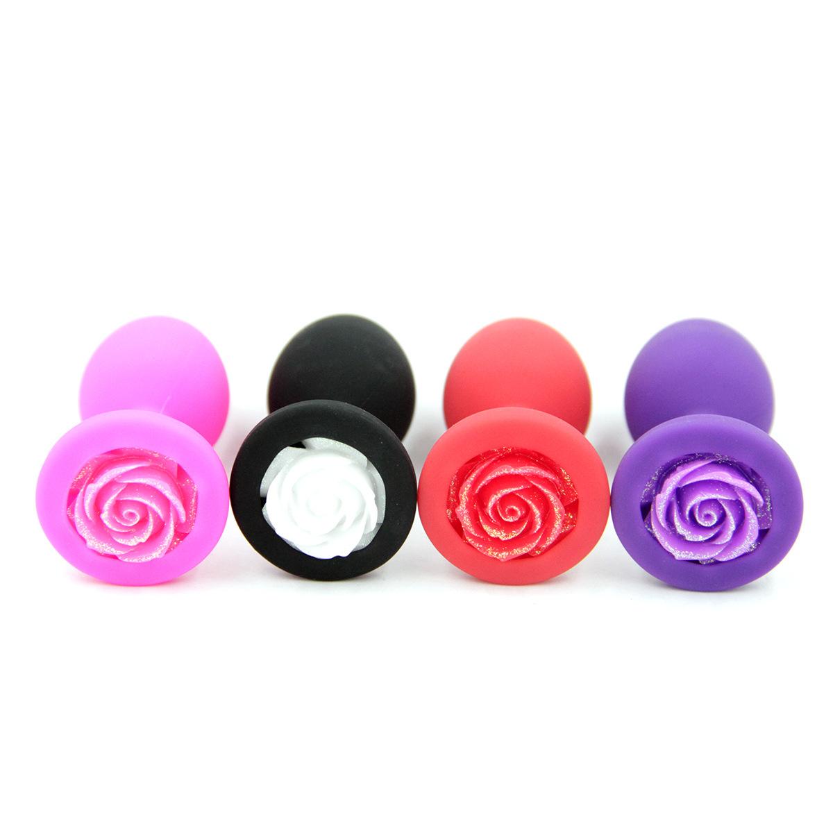 Orissi, rose, small silicone anal plug